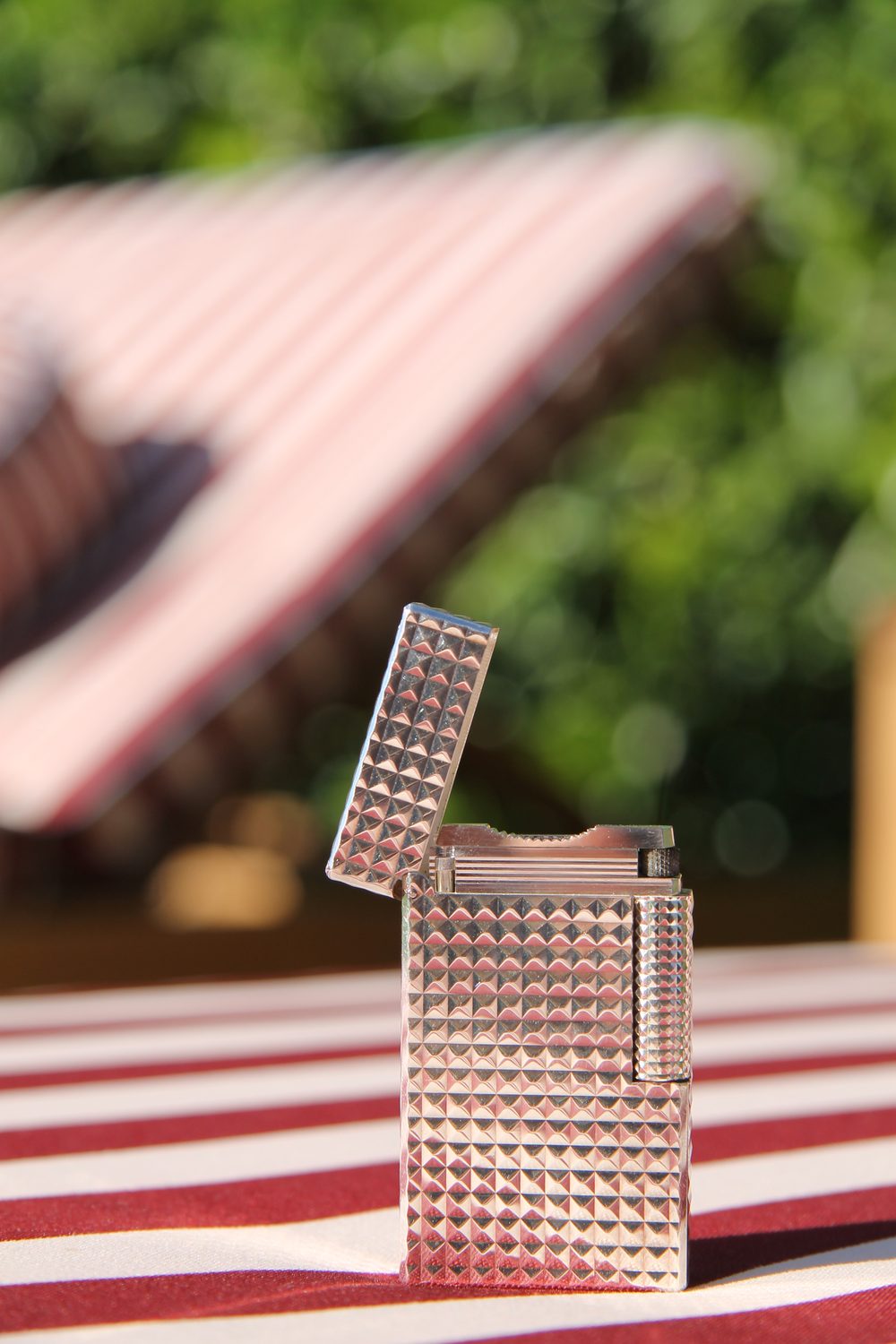 S.T. Dupont Ligne 1 Grand diamond point lighter with the lid open